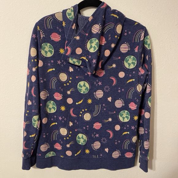 Cat and Jack Girls 14 Zip Hoodies Lot of 4 Galaxy, Butterflies, Hearts, Flowers - Picture 4 of 16